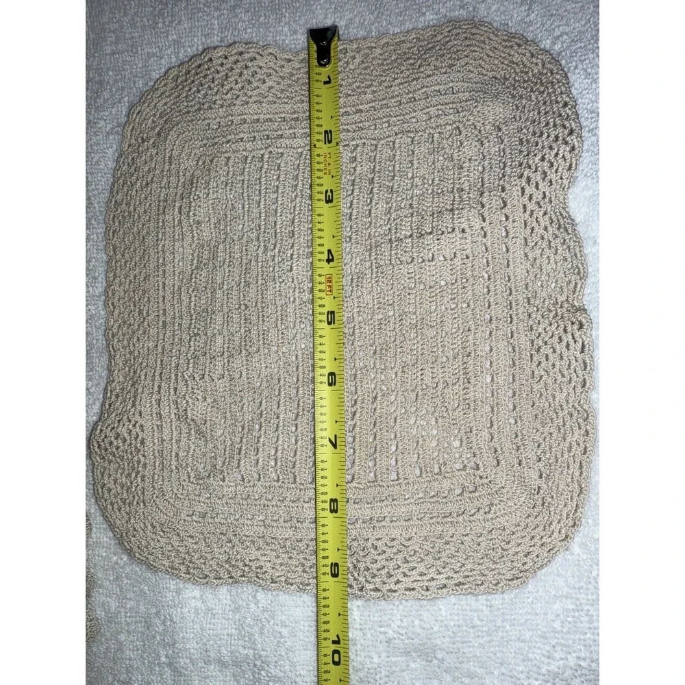 Vintage Doilies Lot Of 3 . Beige Color Great Conditions No‎ Tears Handmade